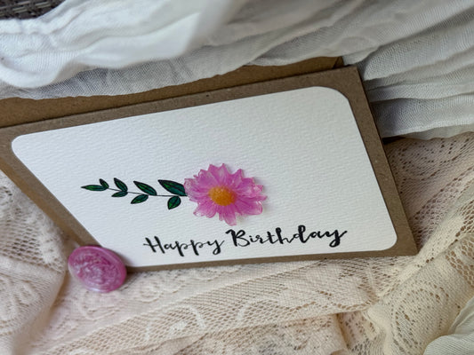 Happy Birthday Flower - Card