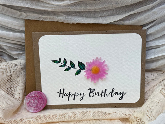 Happy Birthday Flower - Card