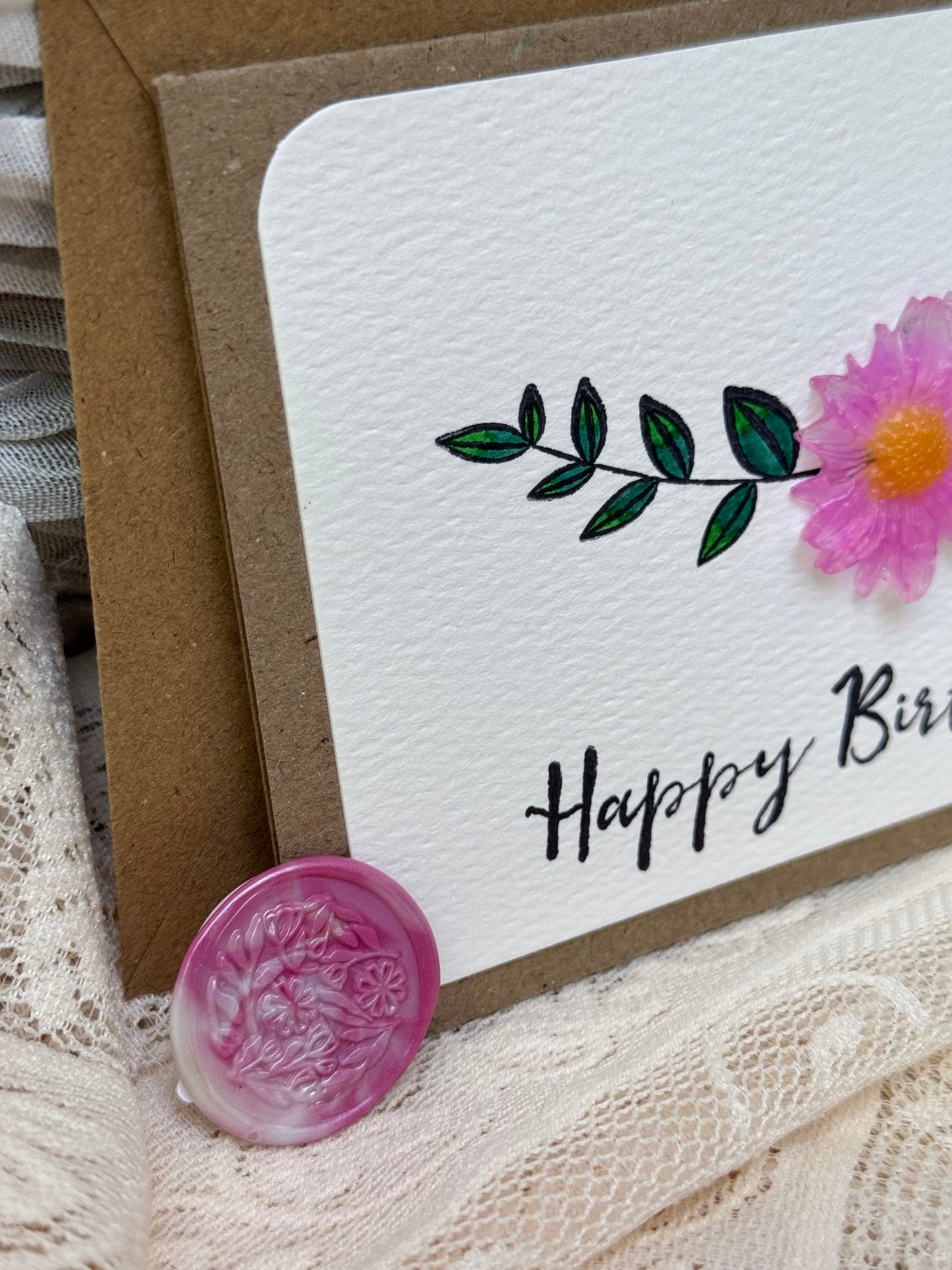 Happy Birthday Flower - Card